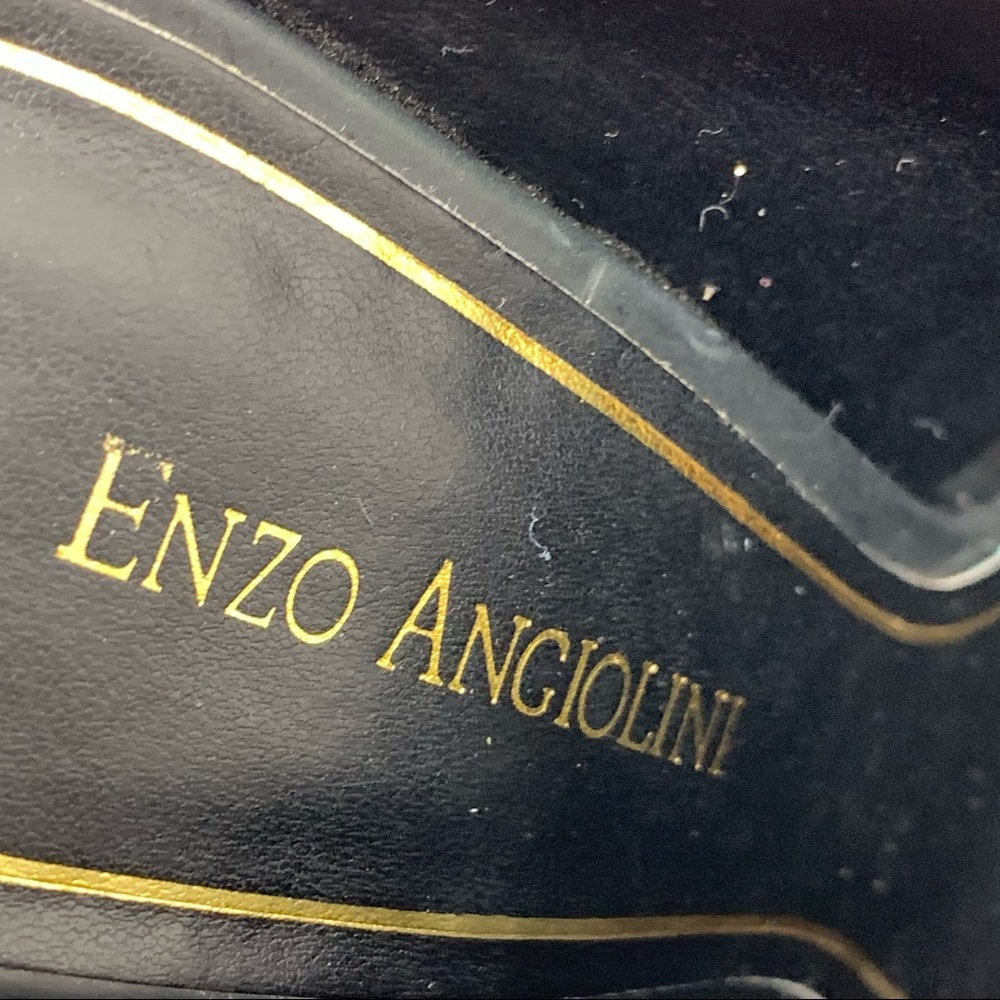 Enzo Angiolini Faxon Pointed Toe Leather Mules 7.5 Minimalist Edgy Classic Chic - Picture 10 of 12